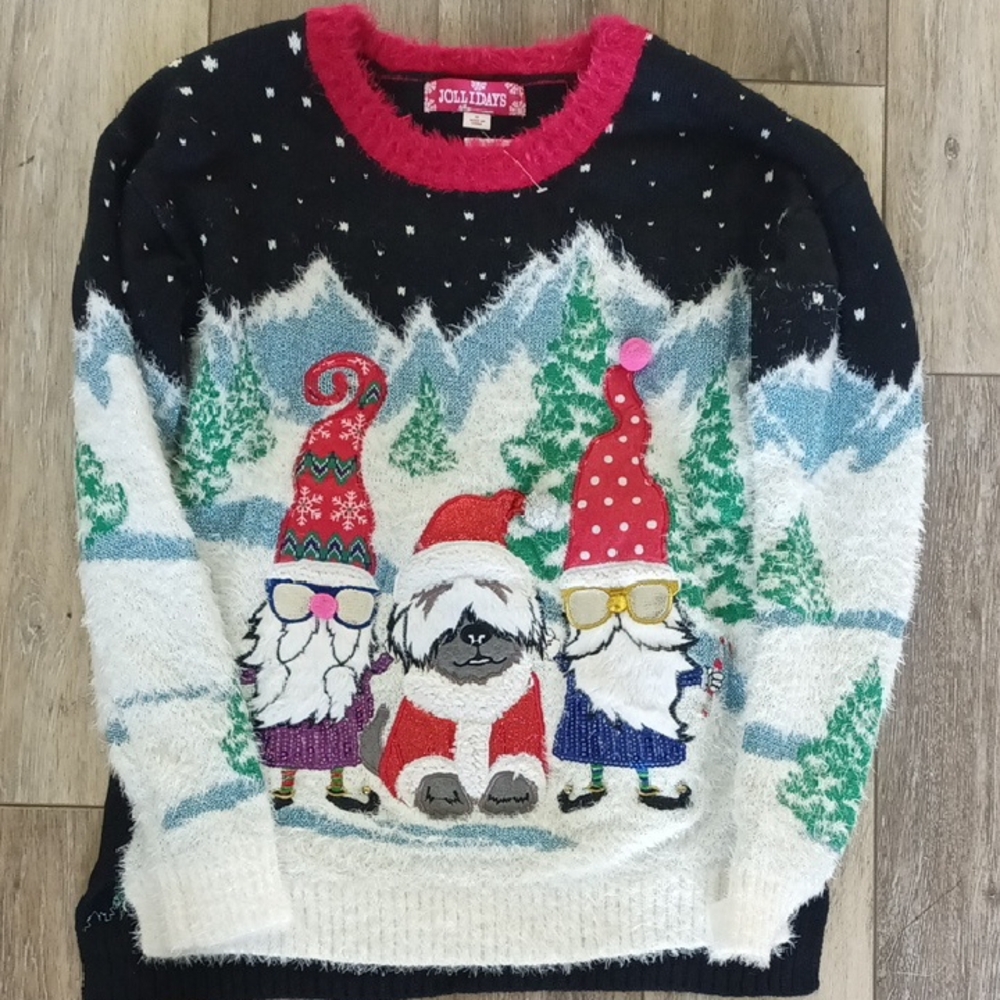 Festive Black and Red Holiday Sweater